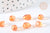Crystal beads drop orange golden glitter 9mm, glass, X50 G7290