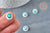 Perle rond nacre blanche mauvais oeil, fournitures créatives,chance, cabochon nacre, gri-gri,8.5-9mm ,lot de 10,G1961-Gingerlily Perles