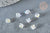 Perle toupie verre tchèque blanc irisé AB 6mm,perles pour création bijoux verre et cristal, les 2gr, G7358-Gingerlily Perles