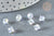 Perle toupie verre tchèque blanc irisé AB 6mm,perles pour création bijoux verre et cristal, les 2gr, G7358-Gingerlily Perles