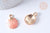 Rose gold zamac shell pendant 19mm, DIY jewelry creation pendant x2 G2470