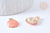 Rose gold zamac shell pendant 19mm, DIY jewelry creation pendant x2 G2470