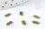 Charm to stick flower zamac bronze blue enamel 8mm, supplies to stick to decorate stones and jewelry, set of 5 G8570 