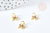 18K gold-plated brass star pendant, 12mm multi-colored zircon crystal, gold pendant for lucky jewelry creation, unit G8579 