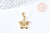 304 stainless steel flower pendant gold 20mm, nickel-free pendant for steel jewelry creation, X1 G8722 