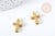 304 gold stainless steel cross pendant 18mm, religion jewelry creation, X1 G8714 