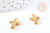 304 gold stainless steel cross pendant 18mm, religion jewelry creation, X1 G8714 