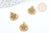 Flower medal pendant 304 stainless steel gold 13.5mm, stainless steel jewelry creation unit G8730