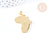 Africa pendant 304 stainless steel gold 37.5mm, nickel-free pendant for steel jewelry creation, unit G8718 