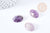 Faceted natural amethyst oval cabochon 18x13mm, cabochon creation stone jewelry, unit G8665 
