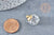 Bubble pendant transparent glass gray crystal gold plastic bail 21mm, long necklace creation, showcase pendant, UNITE G8682 