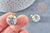 Bubble pendant transparent glass gray crystal gold plastic bail 21mm, long necklace creation, showcase pendant, UNITE G8682 