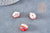 Red porcelain lucky cat bead 14mm, ceramic bead, animal, lucky cat bead,X5 G8681