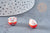 Red porcelain lucky cat bead 14mm, ceramic bead, animal, lucky cat bead,X5 G8681