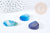 Natural blue agate drop pendant 28-33mm, pendant for stone jewelry creation, X1, G8350 