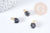 Natural black labradorite drop pendant golden iron 14-15mm, supply creation jewelry stone unit G8697 