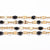 Chaine dorée 14 carats fantaisie résine noire,chaine doree,acier chirurgical, chaîne fine,création bijoux, 1metre,2mm-G103
