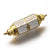 Pendentif Connecteur tube talisman blanc doré 18K émaillé 34mm vivons, un connecteur laiton pour vos créations de bijoux bonheur,l'unité-Gingerlily Perles