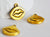 Pendentif médaille bouche, pendentif doré, lèvres,bouche dorée, médaillon lèvres,sans nickel,laiton doré,1.8cm, lot de 5-G630