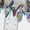 Perles cristal de roche bleu irisé, fournitures créatives, pierre brute, création bijoux, perle pierres, pierre naturelle, lot de 10-G750