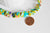 Perle resine rectangulaire multicolore, perle résine,perle turquoise, turquoise synthétique, bijoux contemporains,20x15mm, fil de 18,G2514