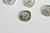 médaille romaine argenté, fourniture créative, pendentif argent, création bijoux, médaille argent, apprêts argent, 1.9cm, lot de 5-G1675