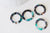 Pendentif cercle turquoise acetat, perle acétate,création bijoux,perles plastique,connecteur plastique,lot de 5-10,21.5mm-G1271