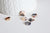 Pendentif rond beige acétate, fourniture bijoux,perle acétate, création bijoux,perles plastique,connecteur plastique,lot de 2-10,10mm-G2177