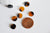 Pendentif rond marron acétate, fourniture bijoux,perle acétate, création bijoux,perles plastique,connecteur plastique,lot de 2-10,10mm-G2185