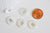 Pendentif rond nacre tortue, pendentif tortue,coquillage blanc,coquillage naturel,création bijoux,16mm,1 trou-G1068