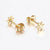 Boucles puces acier doré flocon, bijoux doré, création bijoux,flocon de neige,sans nickel,la paire, boucles acier,9mm-G1605-Gingerlily Perles