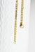 Chaine acier doré 18k figaro,chaine qualité,chaine collier, création bijoux, chaine complète,chaine plaquée or,3mm, 45cm-G1491