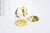Pendentif médaille ronde martelée laiton brut, apprêt doré, sans nickel,médaille dorée,laiton brut, médaille ronde,20mm,lot de 5-G517