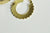 créoles festonnée acier doré, bijoux doré, création bijoux, oreille percée,sans nickel, la paire, boucles acier, 33mm G351-Gingerlily Perles