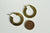 créoles festonnée acier doré, bijoux doré, création bijoux, oreille percée,sans nickel, la paire, boucles acier, 33mm G351-Gingerlily Perles