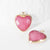 Pendentif coeur jade rose facettes, pendentif bijoux, pendentif pierre, jade naturel,cœur jade, pendentif jade,17mm, l'unité, G1791