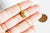 Bracelet pastèque acier doré 14k, bracelet doré,création bijoux,bracelet acier or,sans nickel,bracelet acier doré,18cm-G2210-Gingerlily Perles