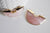 Pendentif demi-cercle quartz rose,pendentif bijoux,fabrication collier,pendentif pierre,quartz rose naturel,pendentif quartz rose,41m G298