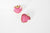 Pendentif coeur jade rose facettes, pendentif bijoux, pendentif pierre, jade naturel,cœur jade, pendentif jade,17mm, l'unité, G1791