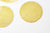 Pendentif médaille cerle texturée laiton brut, apprêt doré, sans nickel,médaille dorée,laiton brut, médaille ronde,25mm,lot de 2-G1226
