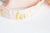 Ruban élastique or rose pêche LOVE EFJF, fabrication bijoux, bracelet EVJF,ruban mariage,fourniture créative,scrapbooking,16mm,1 mètre-G1523