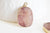Pendentif ovale quartz fraise, Pendentif bijoux, pendentif pierre,pierre naturelle, pendentif rose,quartz naturelle,28mm, l'unité,G1138