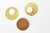 Pendentif médaille cerle martelée laiton brut, apprêt doré, sans nickel,médaille dorée,laiton brut, médaille ronde,22.4mm,lot de 2- G1188