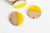 perle disque bois résine jaune,bois naturel,perles bois,Perle géométrique,perle ronde bois,création bijoux bois,27.5mm,les 5 G5128
