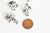 Pendentif croix jaspe dalmatien naturel, fournitures créatives,pendentif pierre, support argent, création bijoux, jaspe naturel, 29mm-G1695