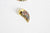 Breloque corne laiton doré 18k cristal coloré,sans nickel,corne,création bijoux,pendentif porte bonheur zircon,17mm, l'unité,G1740