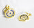 Pendentif médaille doré cristal zircon, pendentif doré,porte-bonheur,laiton dore,bijou médaille,création bijoux,17mm,l'unite- G483