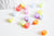 perle ronde Lettre Alphabet plastique multicolore pastel,perle plastique,perle lettre,création bracelet mots, les 10 grammes-G1822
