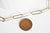 Chaine fer doré or pâle maille rectangle,chaine collier,création bijoux,chaine large,18x6mm,vendue au mètre-G1858