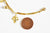 Bracelet feuille acier doré 14k, bracelet doré,création bijoux,bracelet acier chirurgical,sans nickel,bracelet acier,18.5cm,G6742-Gingerlily Perles
